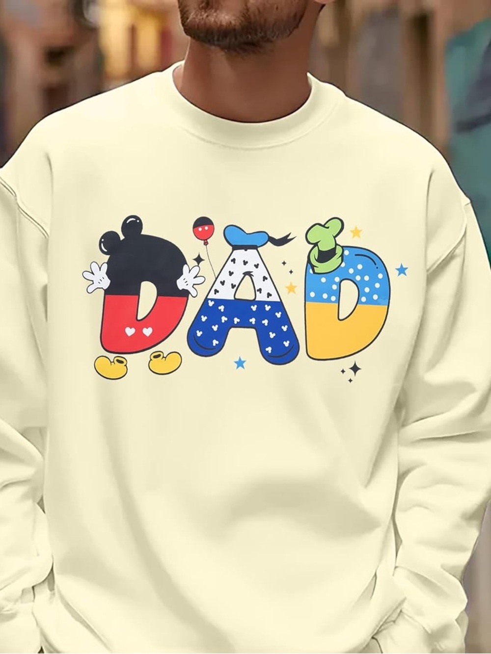 Dad Graphic Crewneck Sweatshirt - Cream